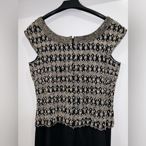 Jkara vintage black beaded evening gown size 10 - Picture 4 of 7